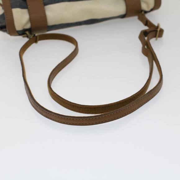 BURBERRY Blue Label Shoulder Bag Canvas White Navy Auth bs7490 - Picture 7 of 16